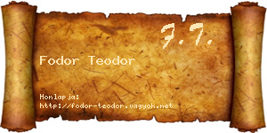 Fodor Teodor névjegykártya