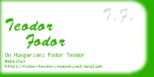 teodor fodor business card